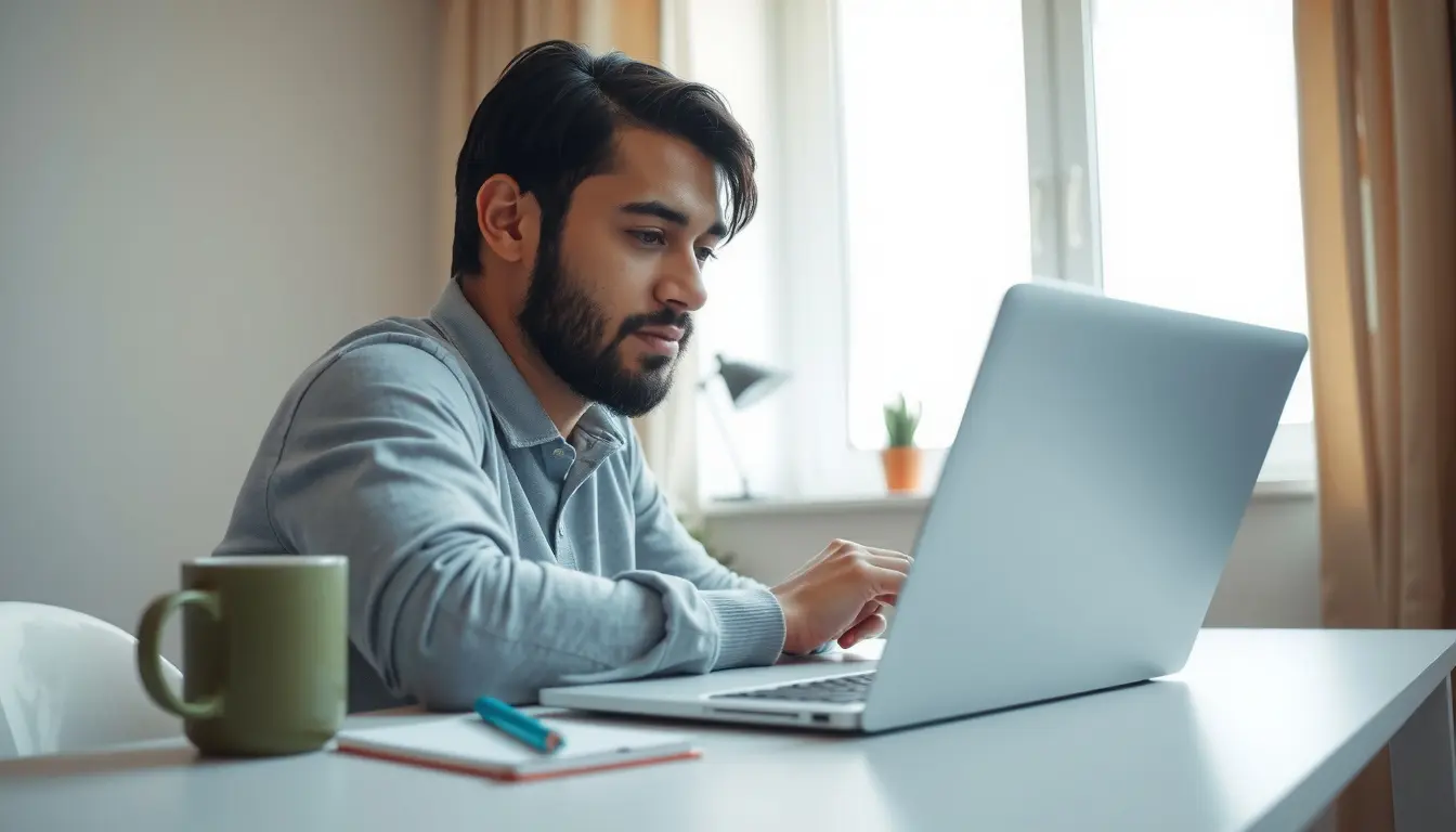 Pessoa estudando online em curso gratuito da Escola Virtual de Governo